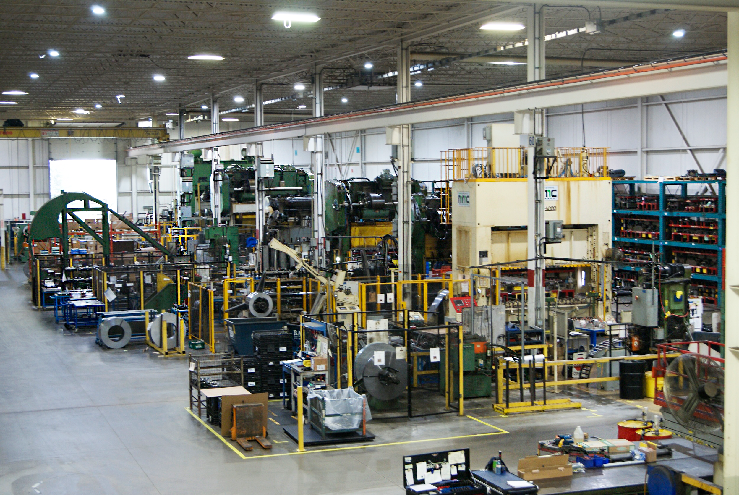 View of stamping presses in CSL factory